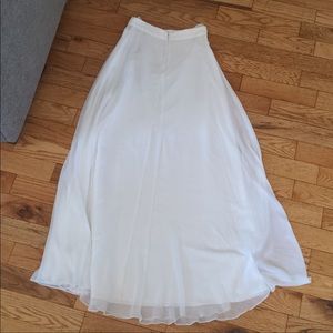 David’s bridal white chiffon skirt